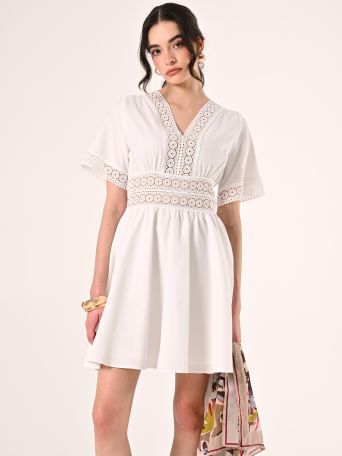 Abito Bianco con dettagli Crochet
