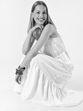 Abito Bianco con dettagli Crochet