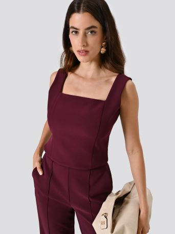 Burgundy Technical Fabric Top