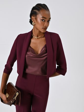 Veste courte bordeaux en tissu technique