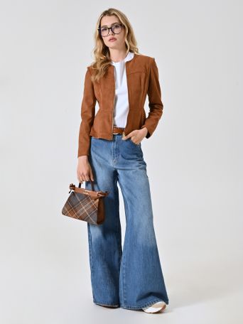Jeans wide leg de lavado medio