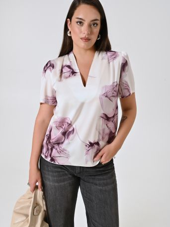 Blusa curvy con estampado floral