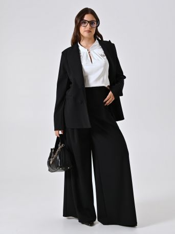 Curvy-Palazzo-Hose in Schwarz aus Cady