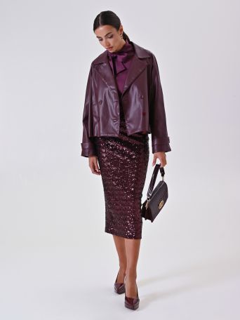 Burgundy Sequin Skirt
