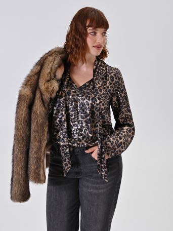 Curvy Animal Print Bluse