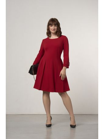 Curvy Red Fit-and-Flare Dress