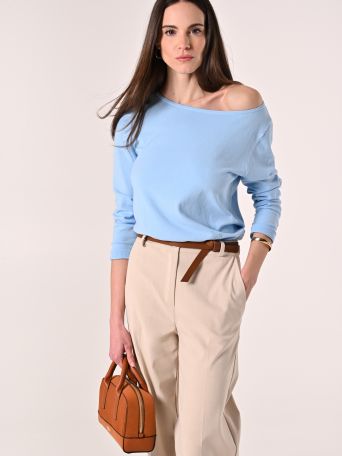 Light Blue Boatneck Jumper