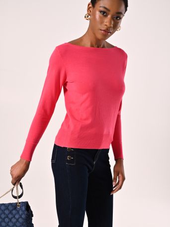 Fuchsia Boatneck Jumper
