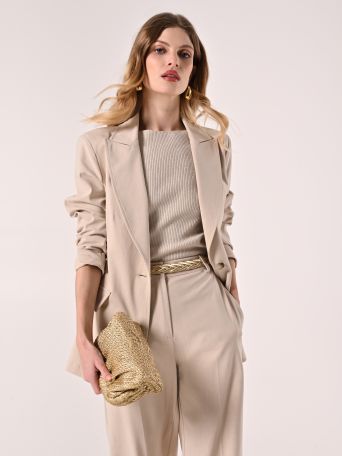 Top Beige in Maglia Lurex