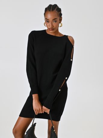 Black Stocking Stitch Dress