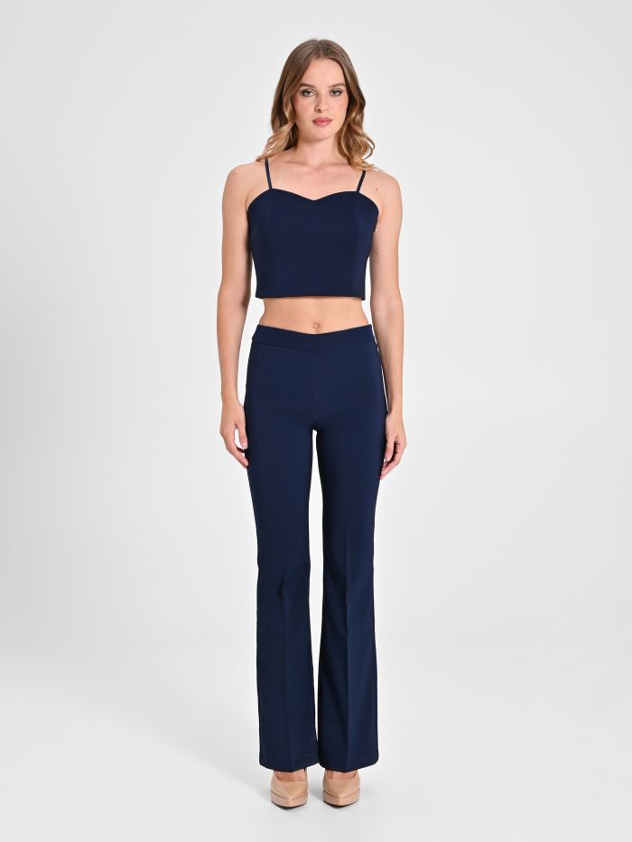 Mid-Flared Trousers in Technical Fabric det_1