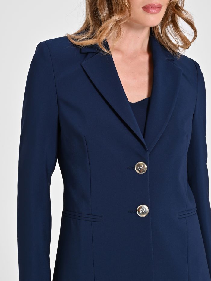 Two-Button Jacket in Blue Technical Fabric in_i5