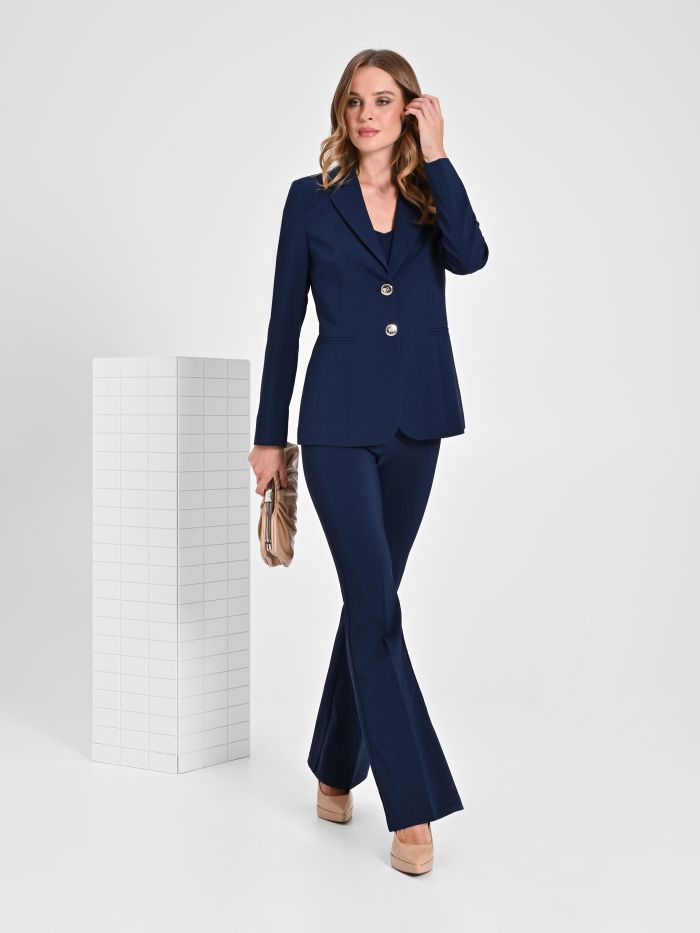 Two-Button Jacket in Blue Technical Fabric in_i7