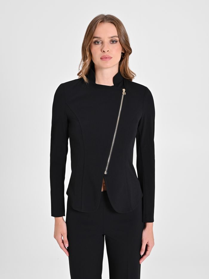 Jacke mit Reißverschluss aus Scuba-Kreppstoff det_2