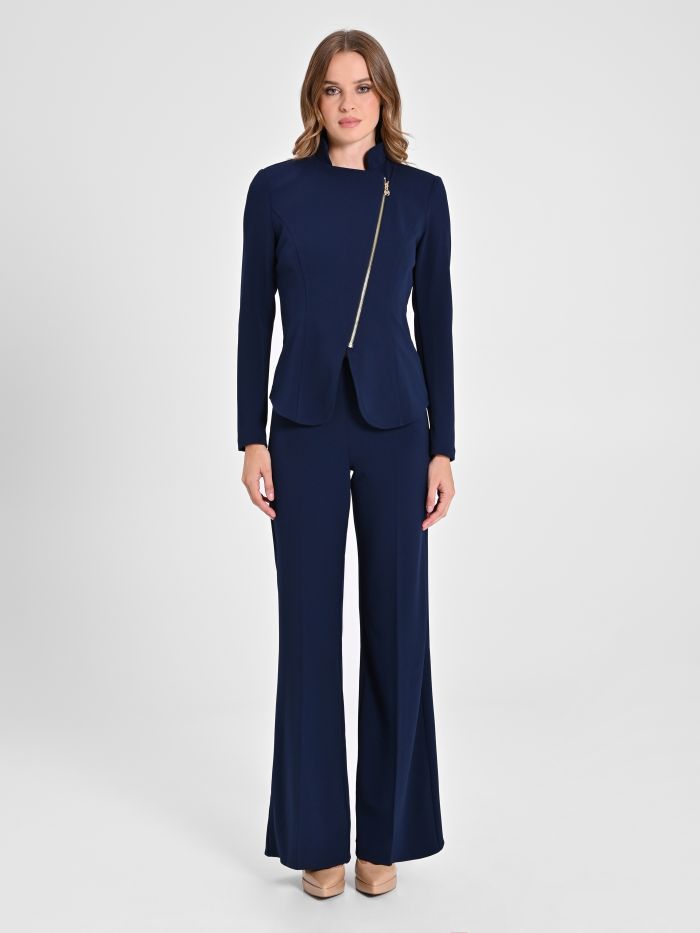 Zip jacket in scuba crepe det_1