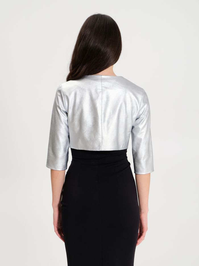 Metallic faux leather shrug  in_i4