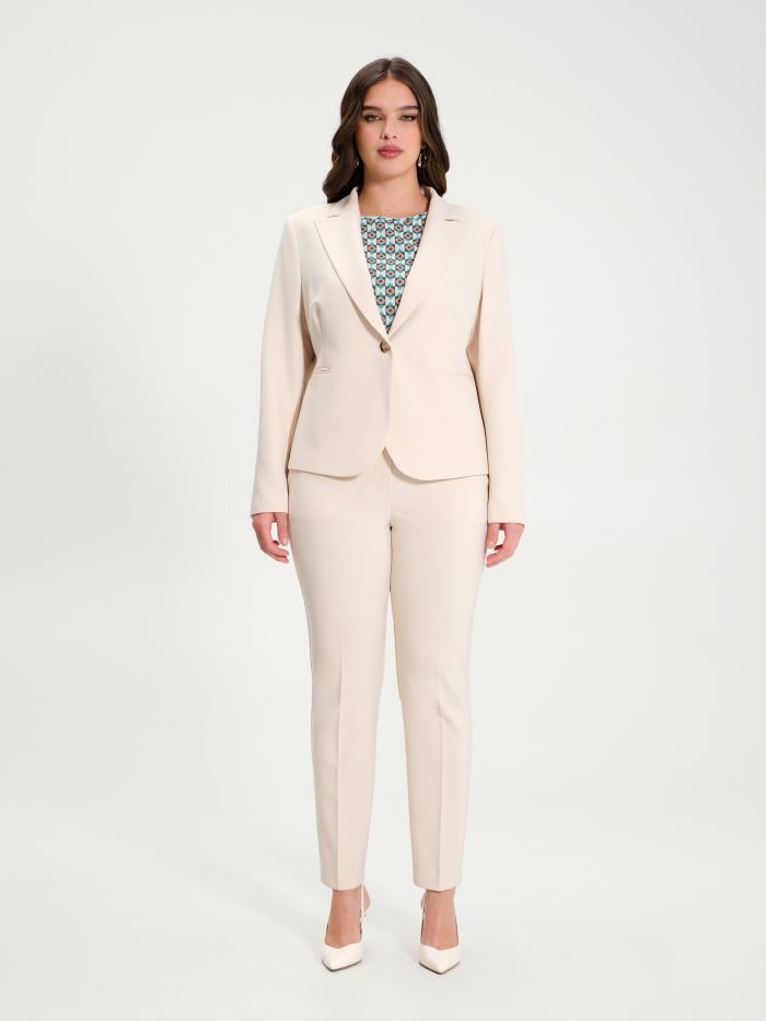 Giacca Curvy Monobottone Beige  det_1