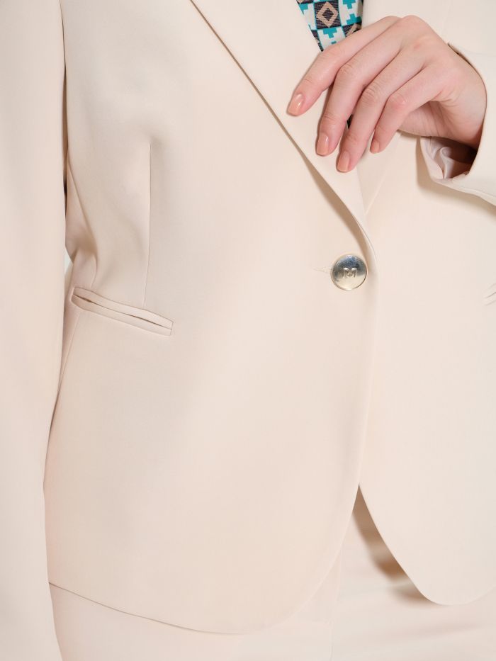 Giacca Curvy Monobottone Beige  in_i5