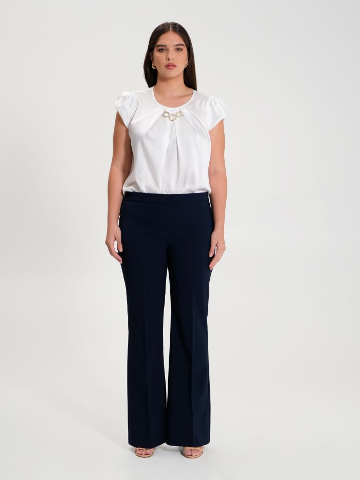 Curvy palazzo trousers in technical fabric det_1