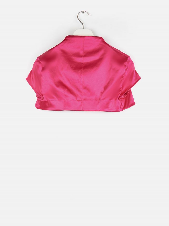 Basic shrug in satin, fuchsia 