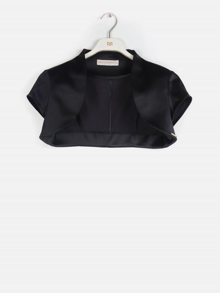 Basic shrug in satin, black 