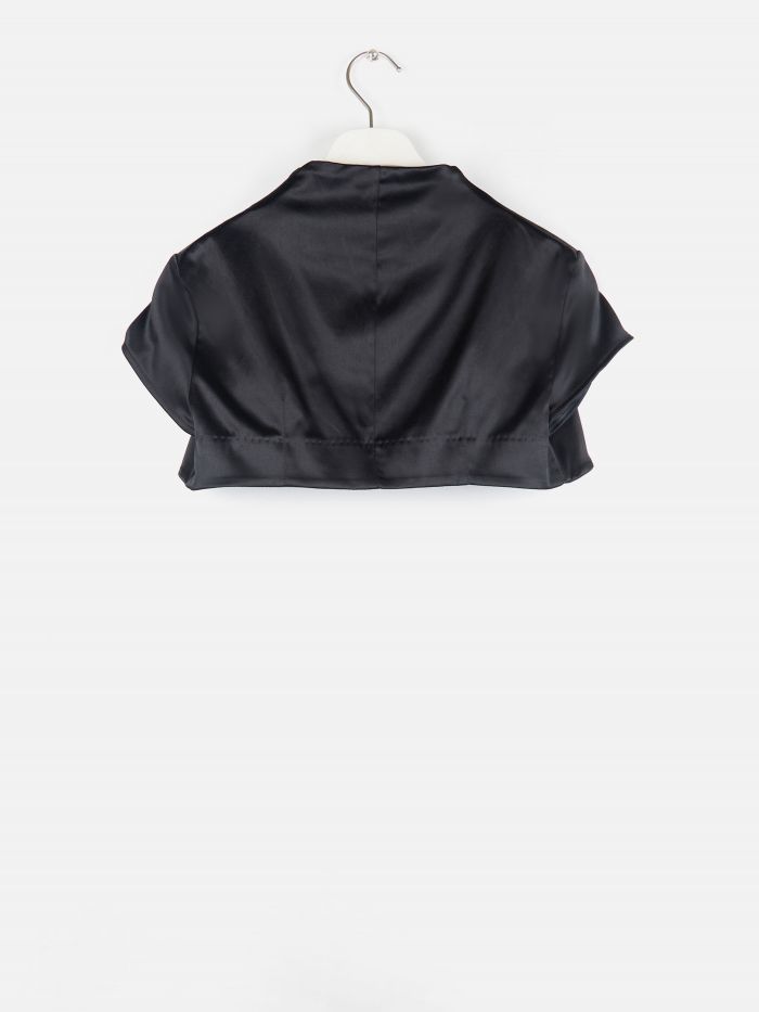 Basic shrug in satin, black 