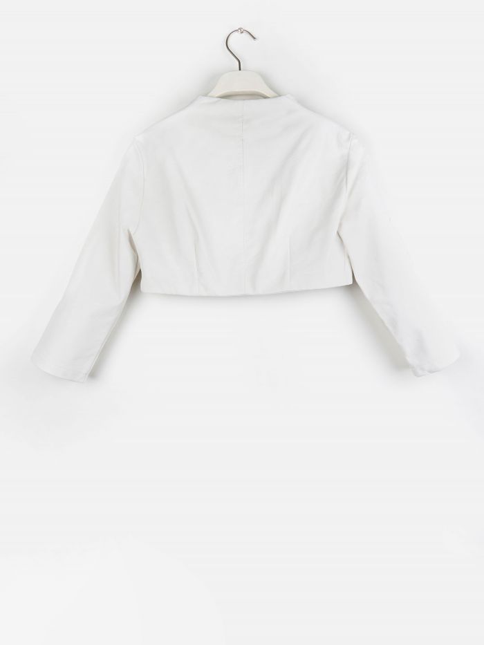 Basic shrug in faux leather, white 