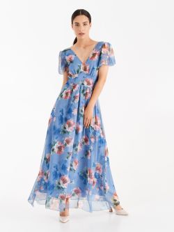 light blue crepe dress