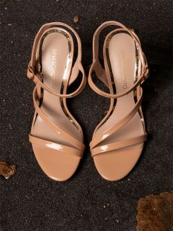 Beige Patent Leather Sandals  in_i5