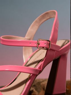 Bubblegum Pink Patent Leather Sandals   Rinascimento