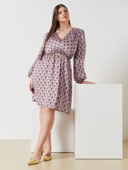 Robe curvy en satin imprimé géométrique  Rinascimento