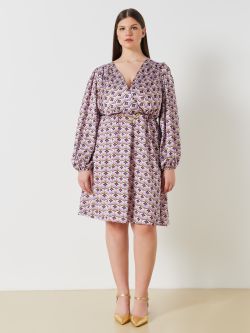 Robe curvy en satin imprimé géométrique  Rinascimento