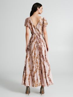 Floral print dress in satin   Rinascimento
