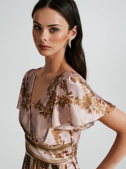 Floral print dress in satin   Rinascimento
