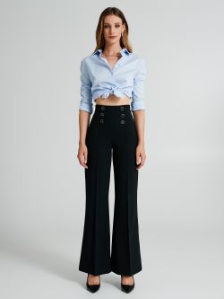 Trousers with 6 buttons in scuba crepe  Rinascimento