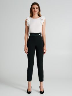 Bi-stretch smock stitch trousers.  Rinascimento
