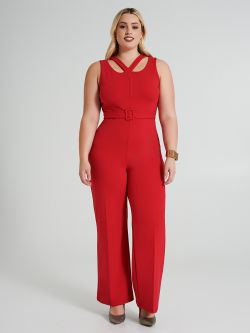 Curvy jumpsuit with double cut-out detail  Rinascimento