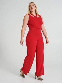 Curvy jumpsuit with double cut-out detail  Rinascimento