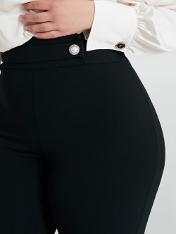 Curvy trousers in bi-stretch smock stitch fabric  Rinascimento
