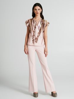 Floral print blouse with chain  Rinascimento