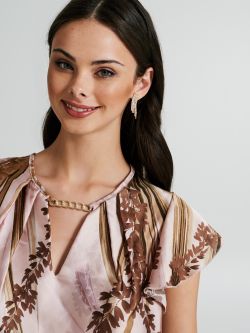 Floral print blouse with chain  Rinascimento