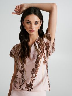Floral print blouse with chain  Rinascimento