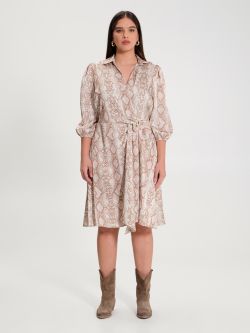 Curvy Satin Python-print Dress  Rinascimento