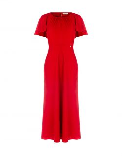 Langes Kleid mit rotem Cape  Rinascimento