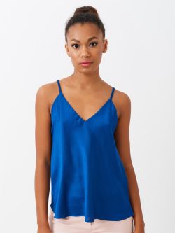 Top en crêpe marocain bleu ANDA B-M9752/C675 TOP SPALLINE B041 Rinascimento