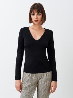 Black Long Sleeved Blouse NAIKE W-MG2055/Z248 BLUSA B001 Rinascimento