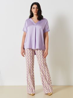 Blusa Curvy Scollo a V in Raso  Rinascimento