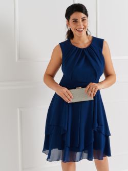 Curvy Knee-Length Dress with Frills  Rinascimento