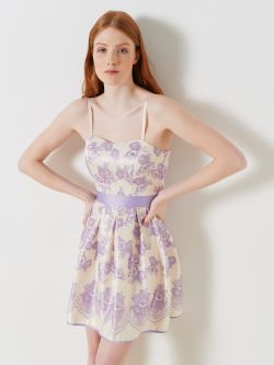Lace Print Short Dress  Rinascimento