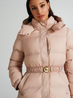 Medium Repreve® down jacket with belt  Rinascimento
